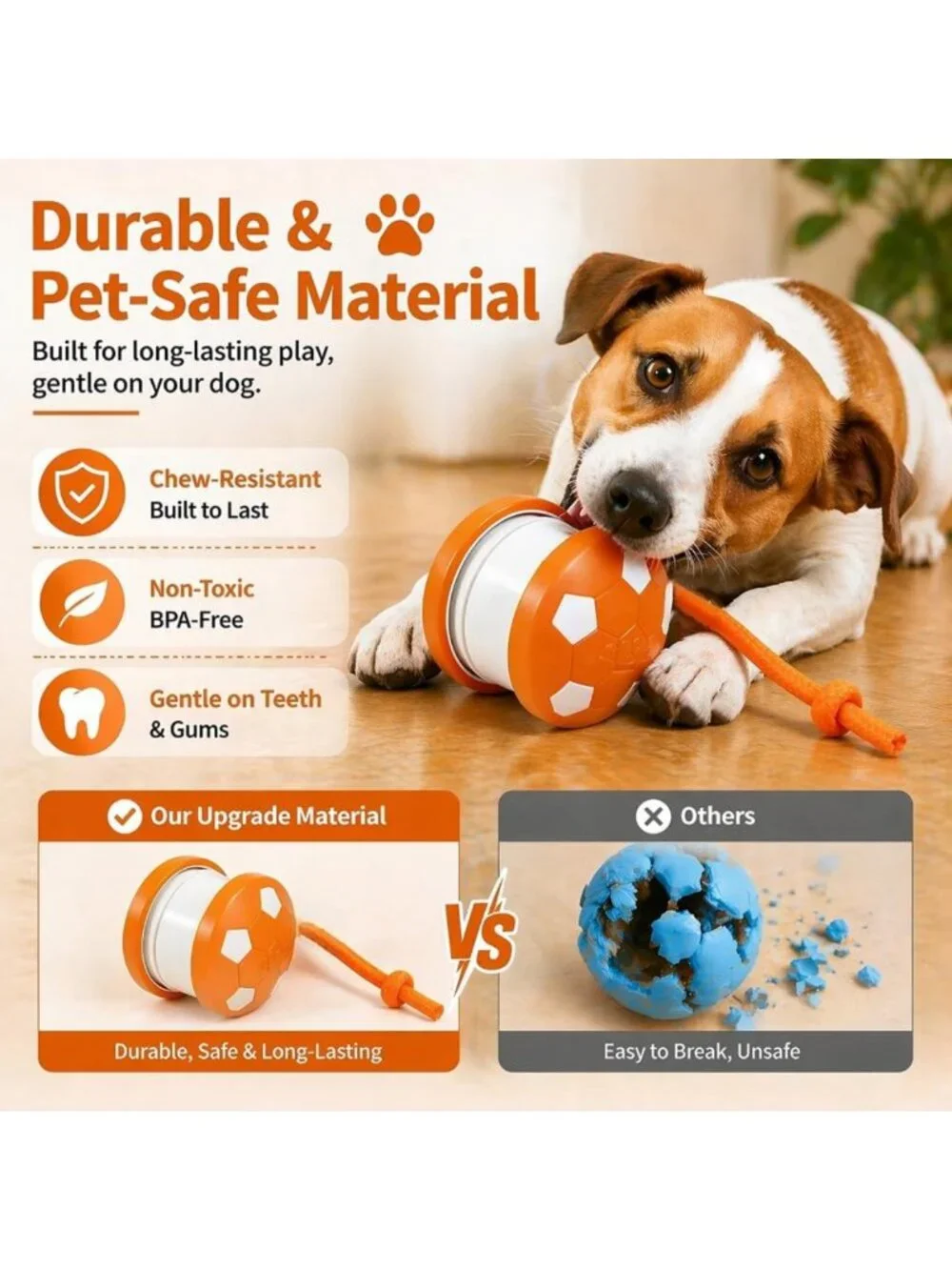 Interactive Electric Soccer Ball Toy for Dogs - Rechargeable, Durable, Fun Chase